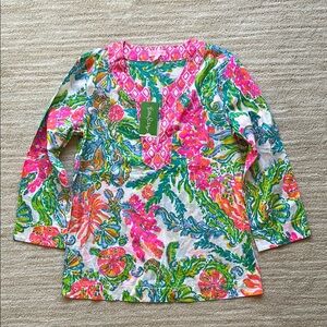 NWT Lilly Pulitzer Amelia Island Tunic Top Casa Marina Cotton Pink Size Small